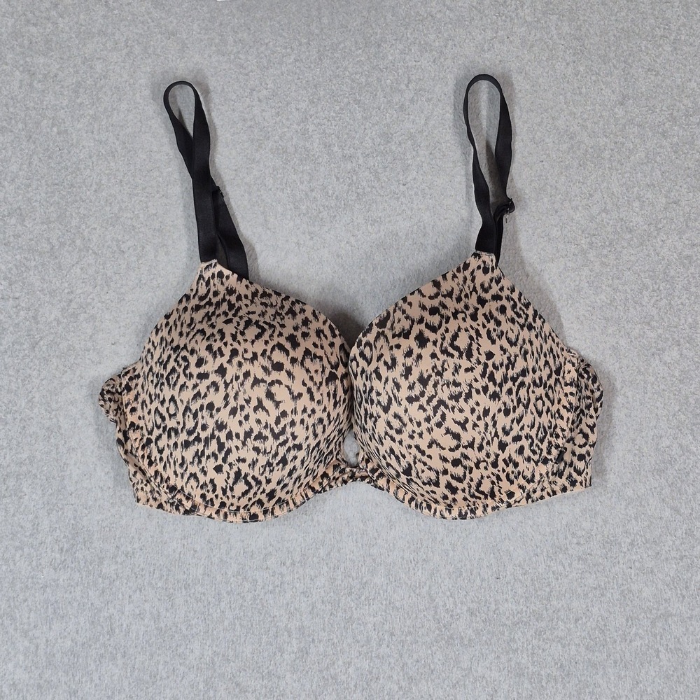 Victoria's Secret Women Bra 40C Beige Animal Print Push Up Underwired Strap